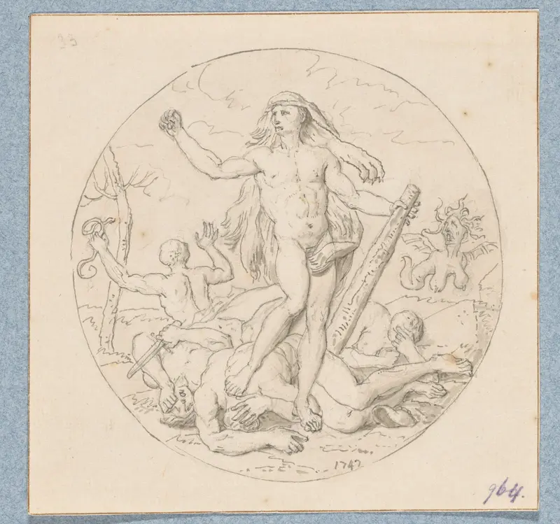 Hercules als overwinnaar (in doos met 43 tekeningen) Wall Art by Louis Fabritius Dubourg - High-Resolution Digital Print