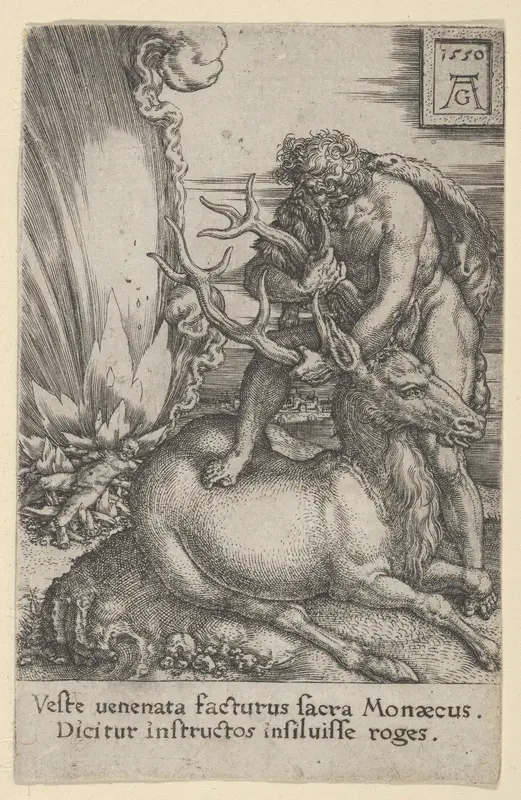 Hercules and the Hind, from The Labors of Hercules Wall Art by Heinrich Aldegrever - High-Resolution Digital Print