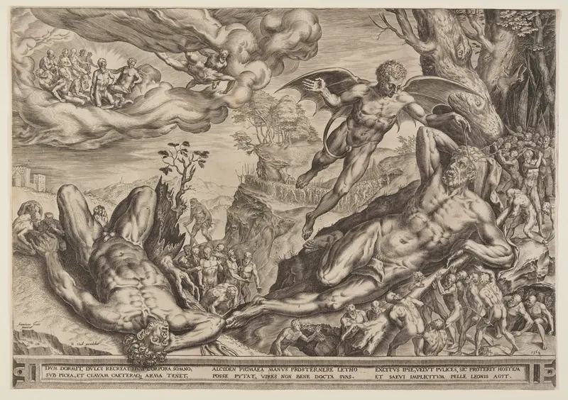 Hercules besieged by Pygmies Wall Art by Cornelis Cort - High-Resolution Digital Print