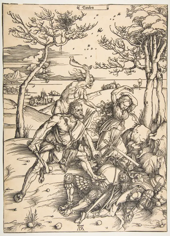 Hercules Conquering the Molionide Twins Wall Art by Albrecht Dürer - High-Resolution Digital Print