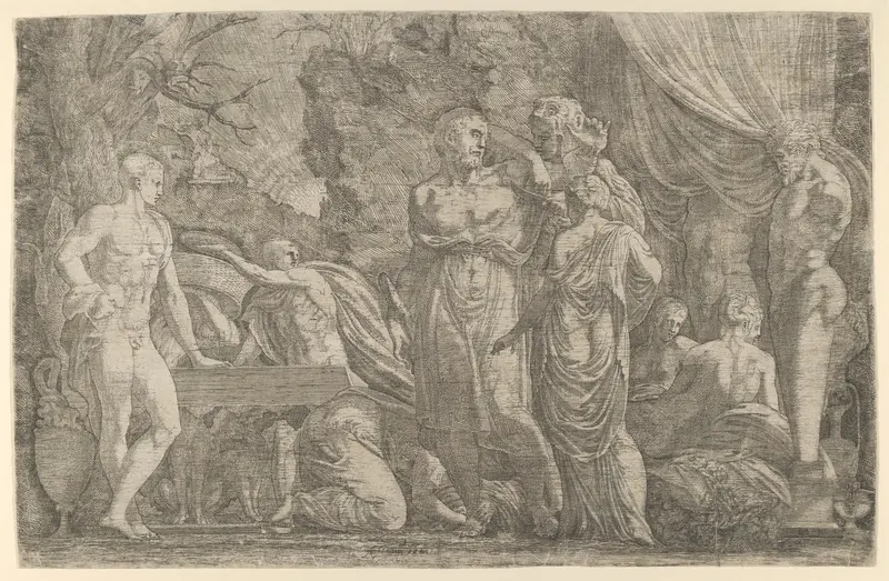 Hercules dressed as a Woman Wall Art by Léon Davent - High-Resolution Digital Print