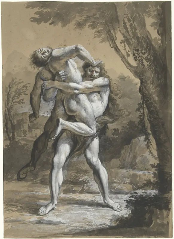 Hercules en Antaeus Wall Art by anonymous - High-Resolution Digital Print