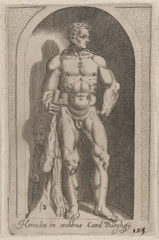 Hercules (Hercules in aedibus Card. Burghesij), from "Speculum Romanae Magnificentiae" Wall Art by Anonymous - High-Resolution Digital Print