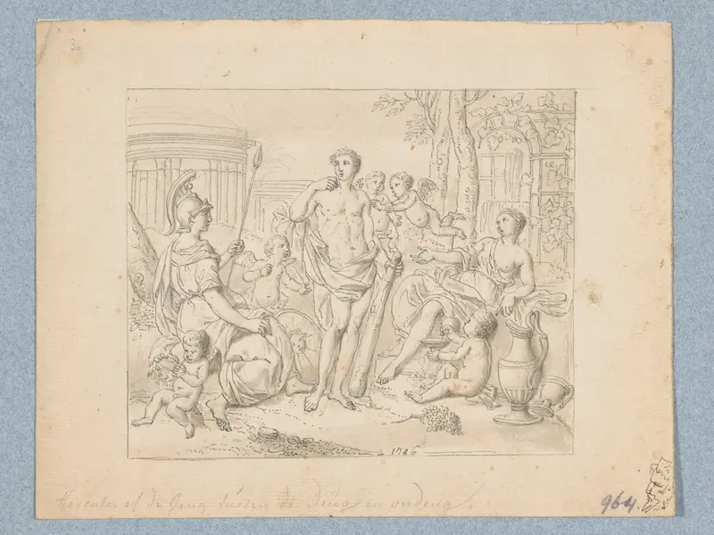 Hercules op de tweesprong (in doos met 43 tekeningen) Wall Art by Louis Fabritius Dubourg - High-Resolution Digital Print