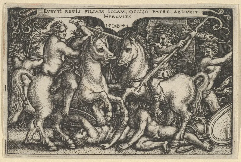 Hercules Raping Jole, from "The Labors of Hercules" Wall Art by Sebald Beham - High-Resolution Digital Print