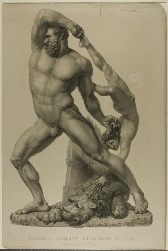 Hercules Throwing Lichas into the Sea Wall Art by Auguste de Valmont - High-Resolution Digital Print