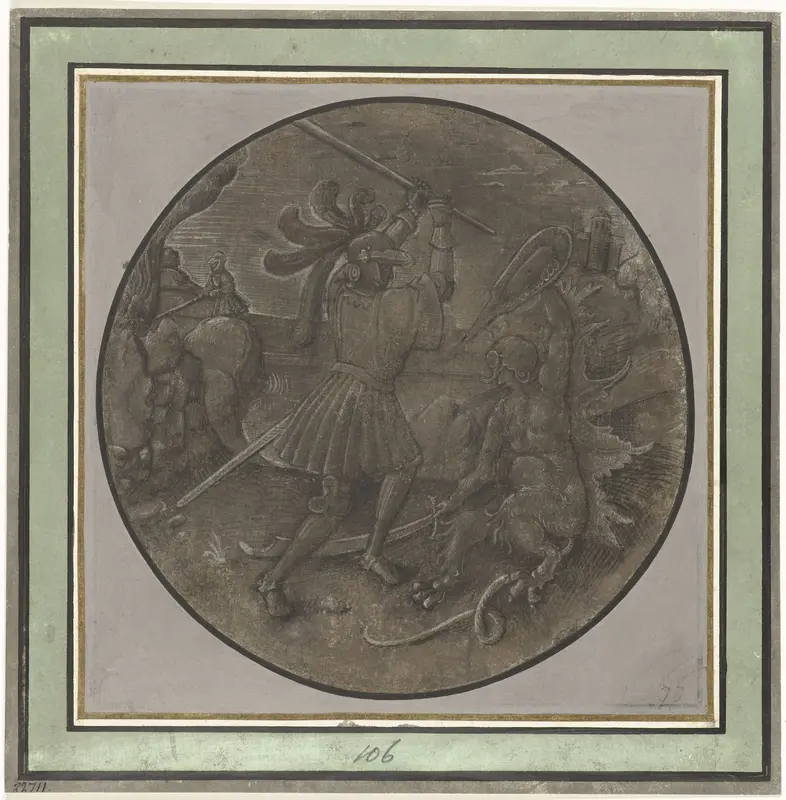Hercules verslaat de Hydra van Lerna Wall Art by anonymous - High-Resolution Digital Print