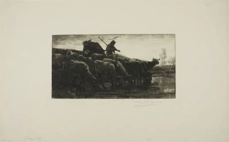 Herd of Cows at the Feeding Trough
