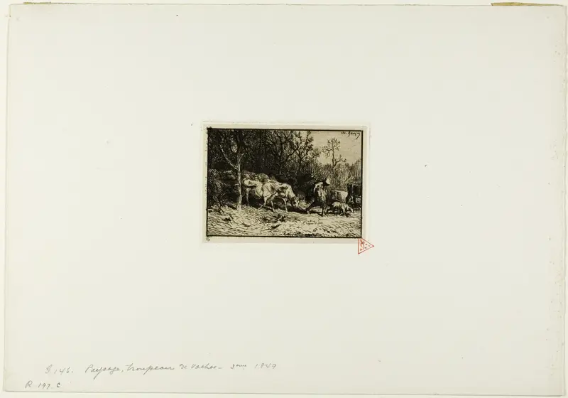 Herd of Cows Coming Out of a Wood