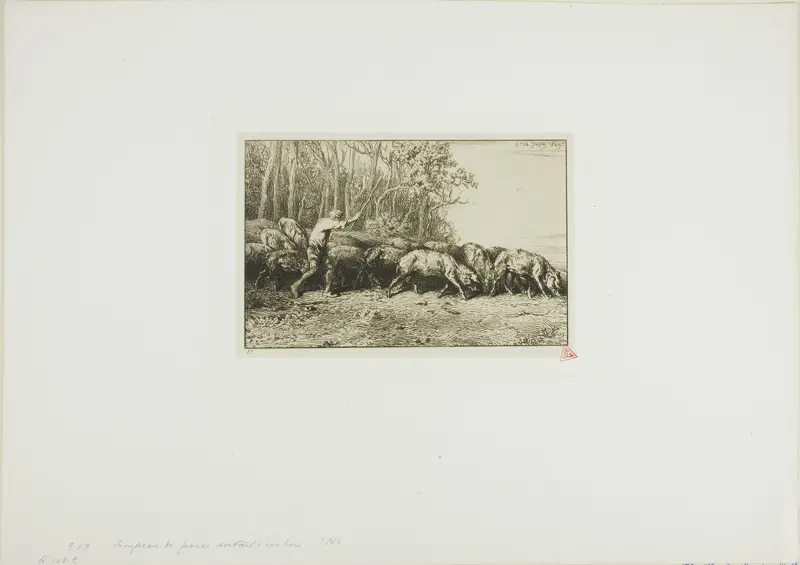 Herd of Swine Coming Out of a Wood