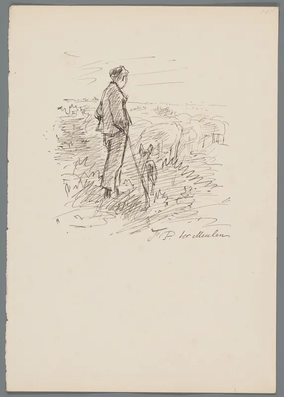 Herder met hond en schapen Wall Art by Unknown - High-Resolution Digital Print