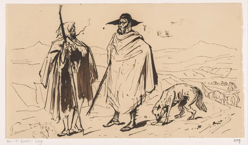 Herder met hond Wall Art by Unknown - High-Resolution Digital Print