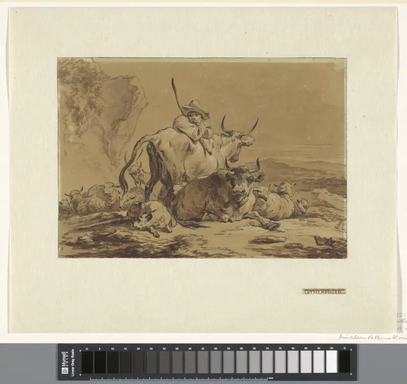 Herder met koeien en schapen Wall Art by Philipp Jacques Loutherbourg (I) - High-Resolution Digital Print