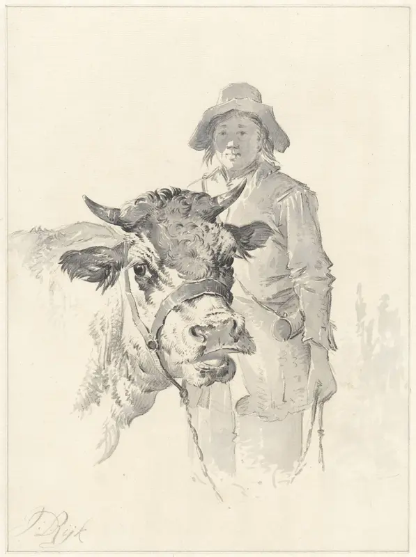 Herder met stier Wall Art by James de Rijk - High-Resolution Digital Print