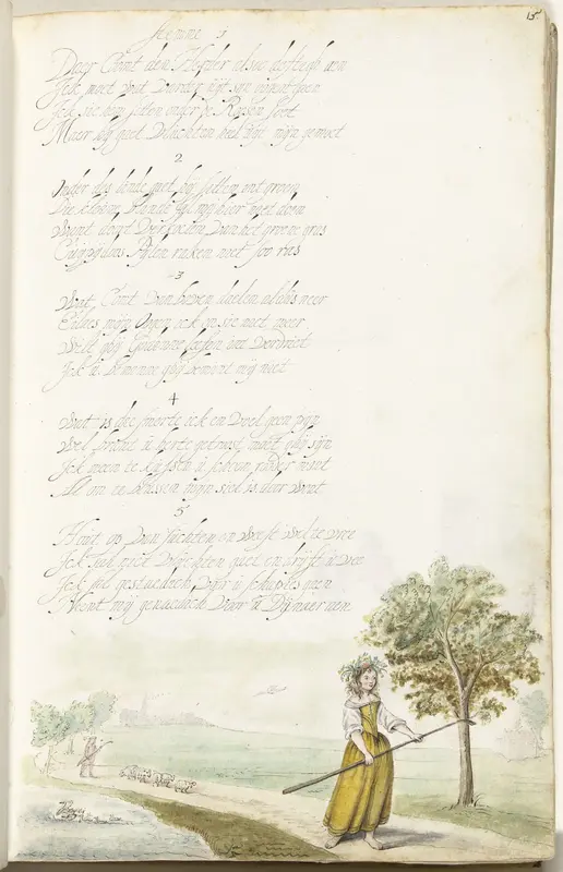 Herderin op een landweg Wall Art by Gesina ter Borch - High-Resolution Digital Print