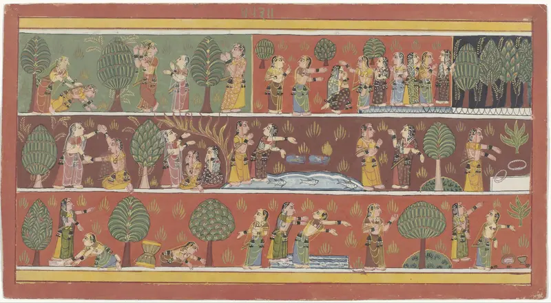 Herderinnen op zoek naar Krishna Wall Art by anonymous - High-Resolution Digital Print