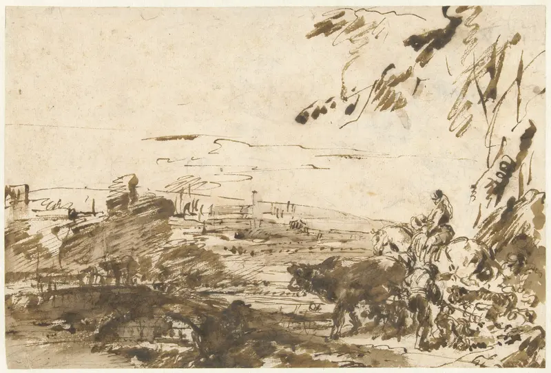Herders met een kudde Wall Art by Giovanni Benedetto Castiglione - High-Resolution Digital Print