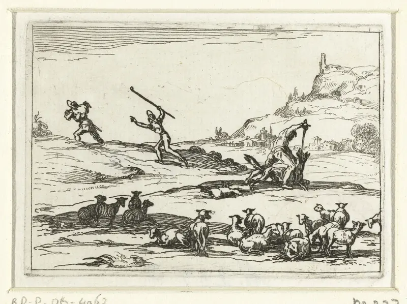 Herders verdedigen hun kudde Wall Art by Jacques Callot - High-Resolution Digital Print