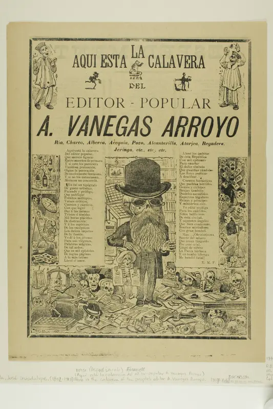 Here is the Calavera of the Popular Publisher A. Vanegas Arroyo Wall Art by José Guadalupe Posada - High-Resolution Digital Print