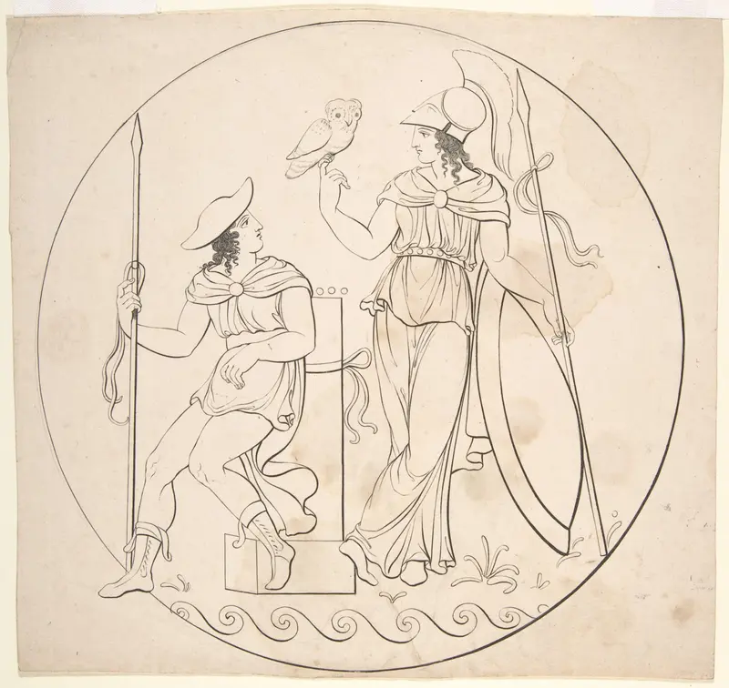 Hermes and Athena (?) Wall Art by Anonymous, German, 19th century - High-Resolution Digital Print