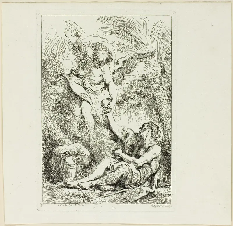 Hermit Saint in the Desert Wall Art by Jean Honoré Fragonard - High-Resolution Digital Print