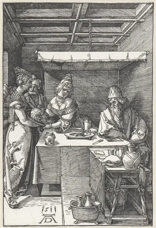 Herodias ontvangt het hoofd van Johannes de Doper Wall Art by Unknown - High-Resolution Digital Print