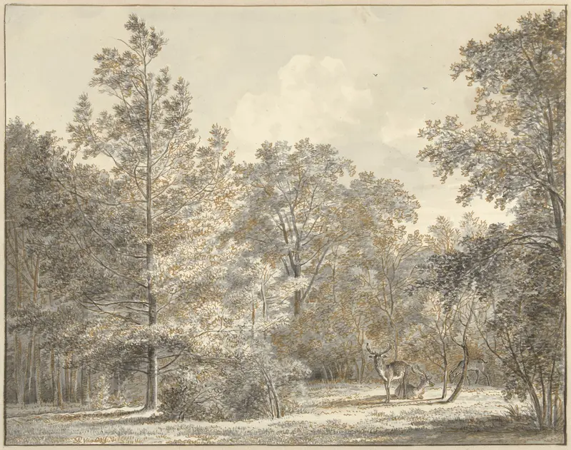 Herten in een bos Wall Art by Pieter Gerardus van Os - High-Resolution Digital Print