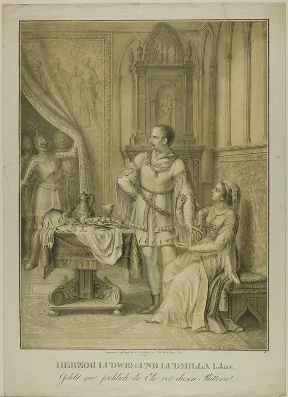 Herzog Ludwig I and Ludmilla Wall Art by Johann Michael Mettenleiter - High-Resolution Digital Print