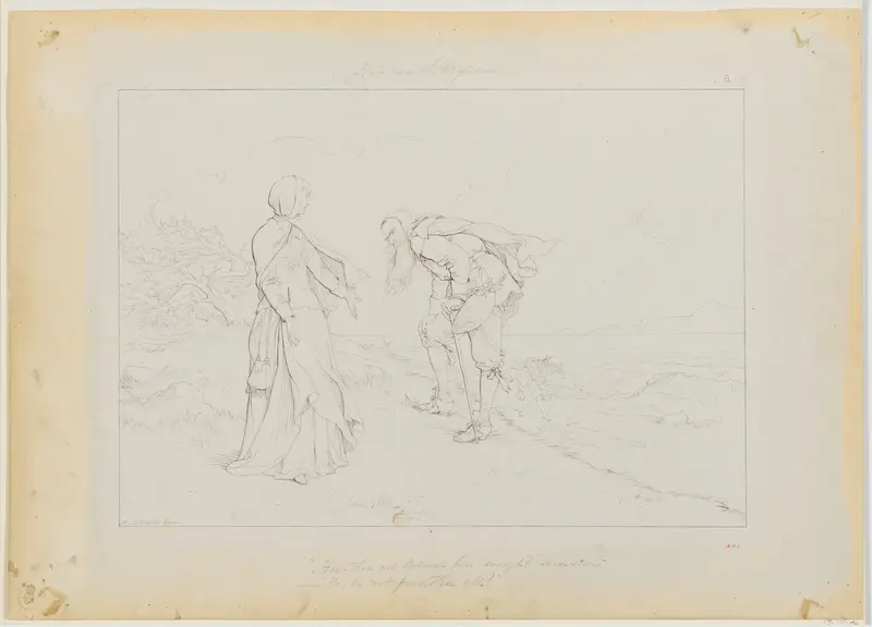 Hester and the Physician, from Nathaniel Hawthorne's "The Scarlet Letter" Wall Art by Felix Octavius Carr Darley - High-Resolution Digital Print