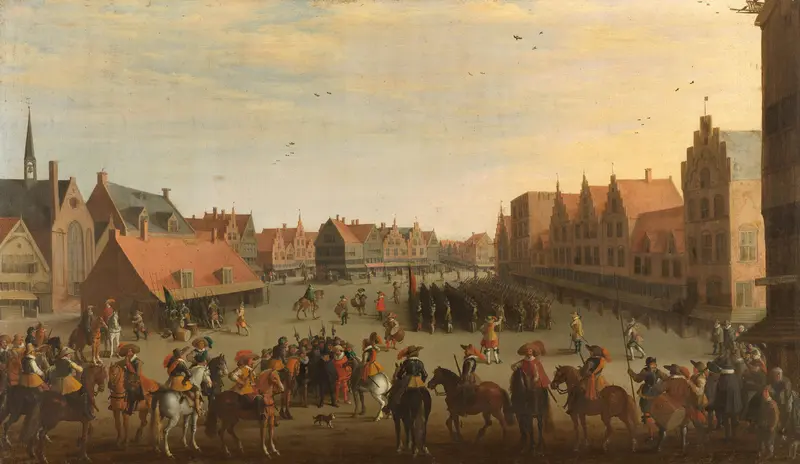 Het afdanken der waardgelders door prins Maurits op de Neude te Utrecht, 31 juli 1618 Wall Art by Unknown - High-Resolution Digital Print