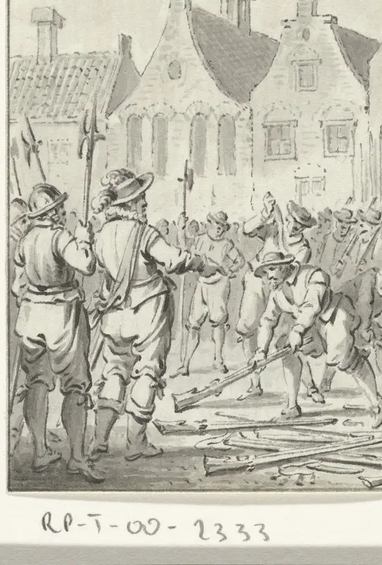 Het afdanken van de Waardgelders te Utrecht, 1618 Wall Art by Jacobus Buys - High-Resolution Digital Print