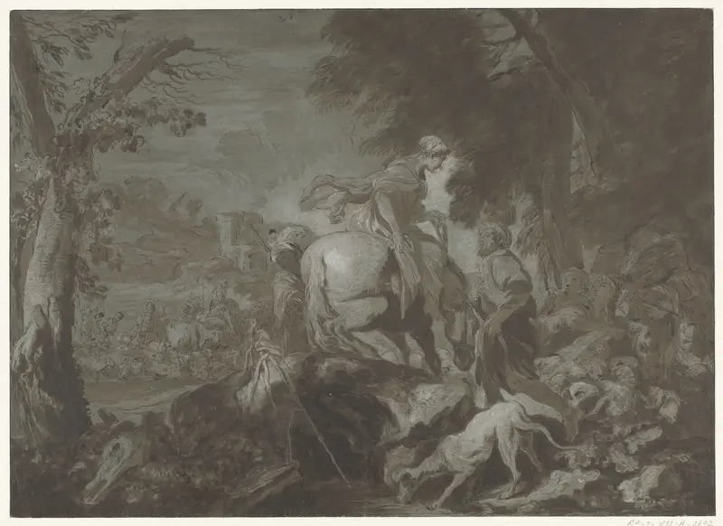 Het afscheid van Jacob en Rachel Wall Art by Unknown - High-Resolution Digital Print