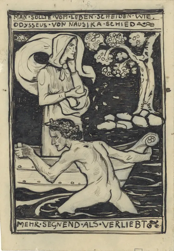 Het afscheid van Odysseus en Naussikaä Wall Art by Richard Nicolaüs Roland Holst - High-Resolution Digital Print