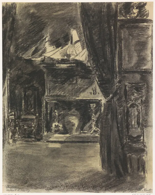 Het atelier van H.W. Mesdag, met twee modellen van zeilschepen Wall Art by Barbara Elisabeth van Houten - High-Resolution Digital Print