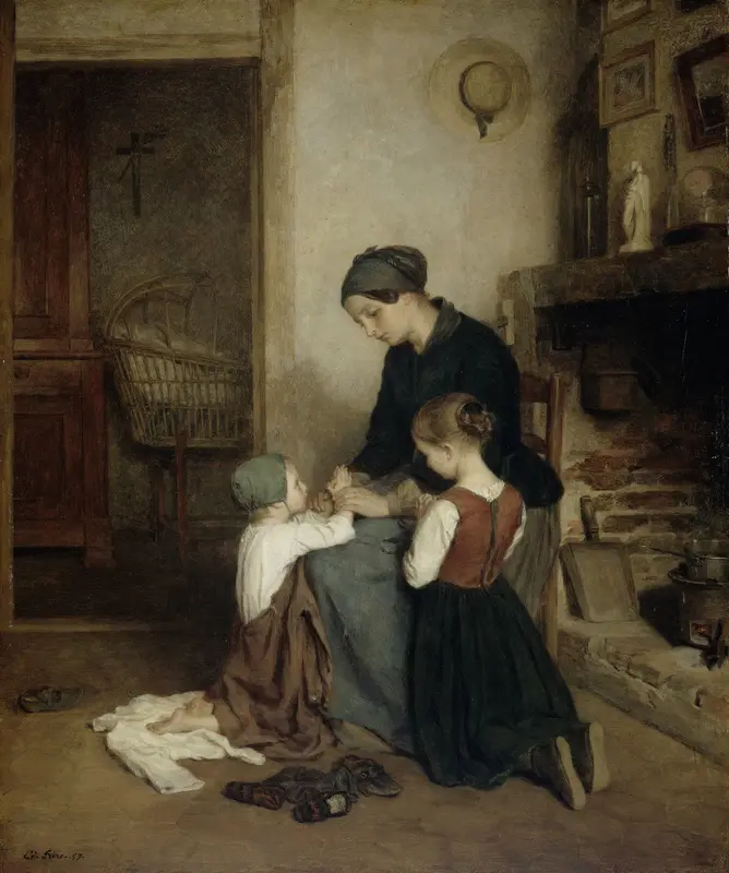 Het avondgebed Wall Art by Unknown - High-Resolution Digital Print