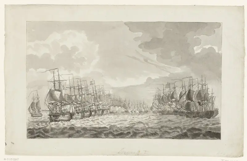 Het begin van de zeeslag bij Doggersbank, 1781 Wall Art by anonymous - High-Resolution Digital Print