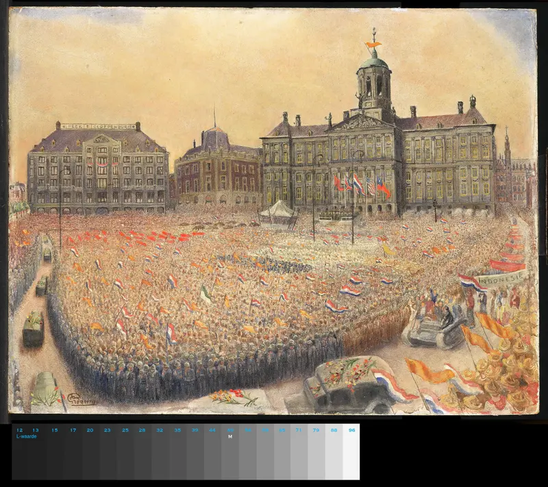 Het bevrijdingsfeest op de Dam op 9 mei 1945 Wall Art by Unknown - High-Resolution Digital Print
