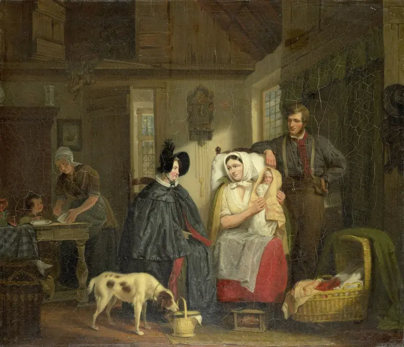 Het bezoek bij de kraamvrouw Wall Art by Moritz Calisch - High-Resolution Digital Print