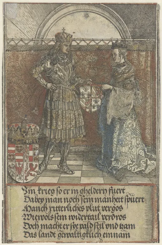 Het Bourgondische huwelijk: Maximiliaan trouwt met Maria van Bourgondië Wall Art by Albrecht Dürer - High-Resolution Digital Print