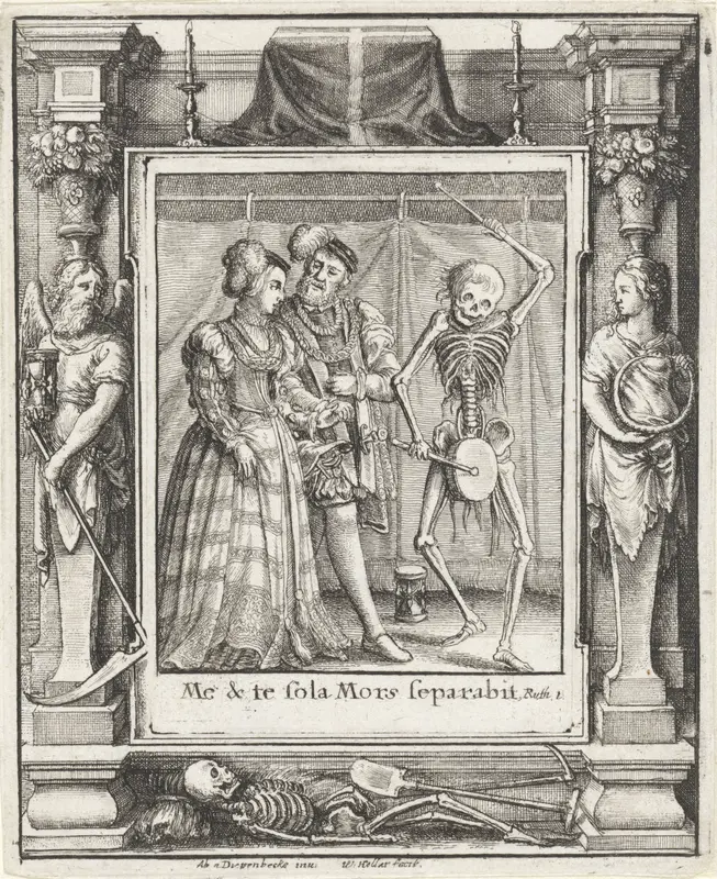 Het bruidspaar en de Dood Wall Art by Wenceslaus Hollar - High-Resolution Digital Print