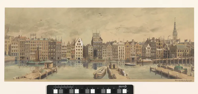 Het Damrak te Amsterdam Wall Art by Hermanus Marie Johannes Misset - High-Resolution Digital Print