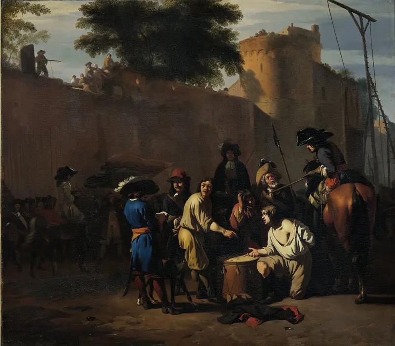 Het dobbelspel om het leven Wall Art by Jan van Huchtenburg - High-Resolution Digital Print