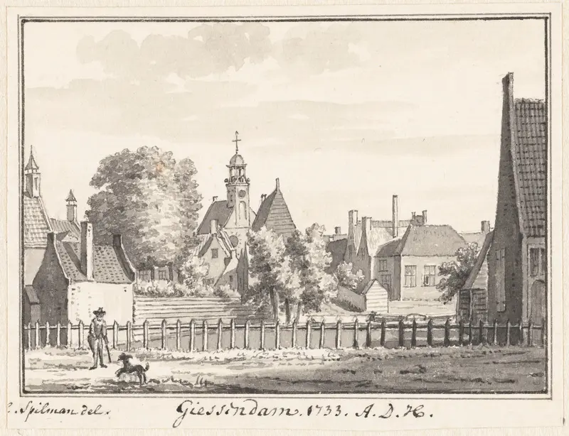 Het dorp Giessendam Wall Art by Hendrik Spilman - High-Resolution Digital Print