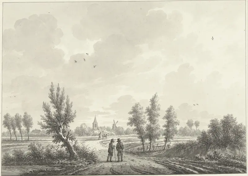 Het dorp Huissen (?) in Gelderland Wall Art by Nicolaas Wicart - High-Resolution Digital Print