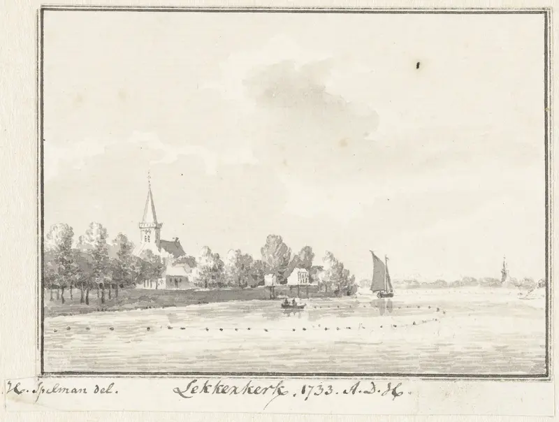 Het dorp Lekkerkerk aan de Lek Wall Art by Hendrik Spilman - High-Resolution Digital Print