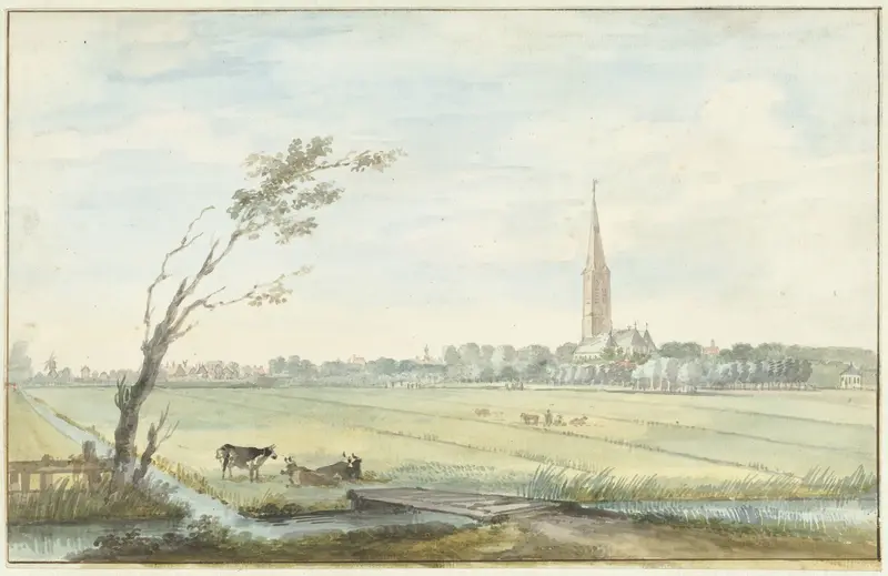 Het dorp 's-Gravezande Wall Art by Aert Schouman - High-Resolution Digital Print