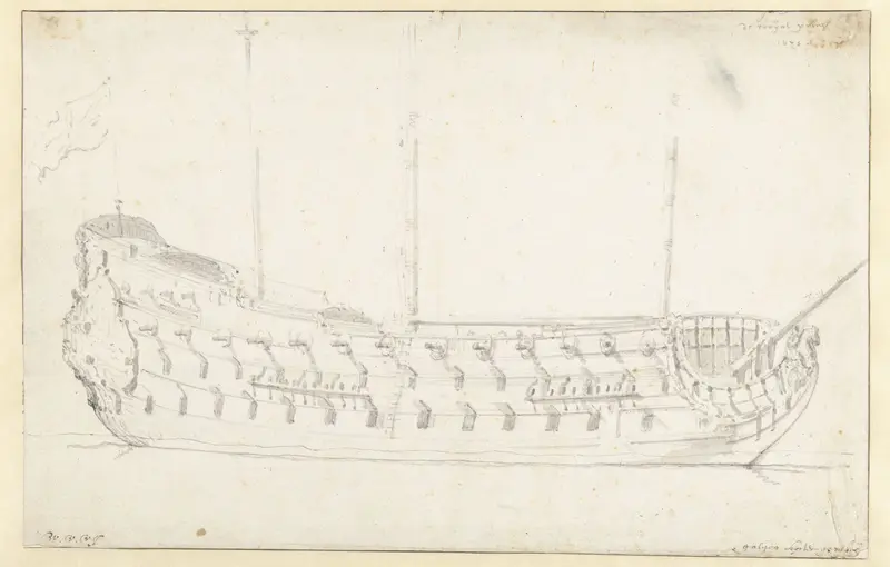 Het Engelse schip Royal Prince Wall Art by Willem van de Velde (II) - High-Resolution Digital Print