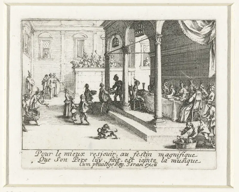 Het feestmaal voor de verloren zoon Wall Art by Jacques Callot - High-Resolution Digital Print