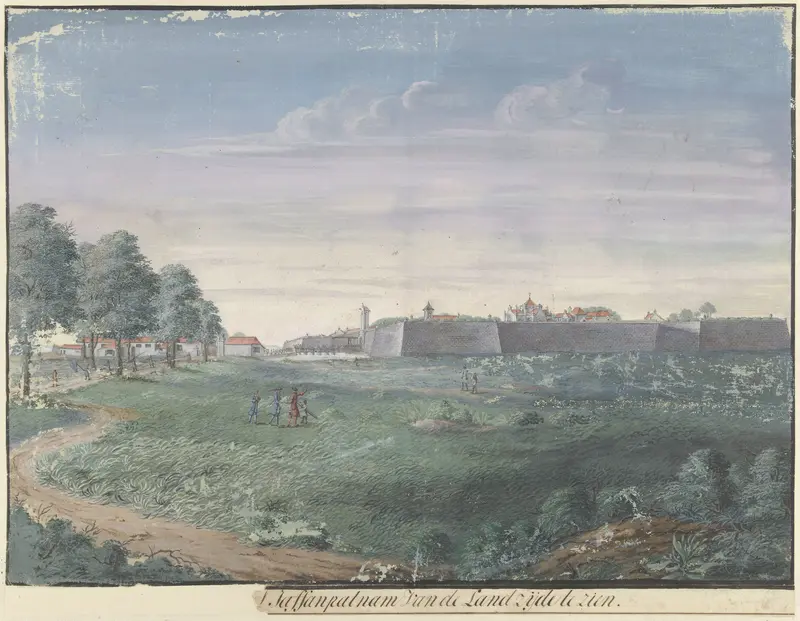 Het fort Jaffnapatnam op Ceylon Wall Art by Cornelis Steiger - High-Resolution Digital Print