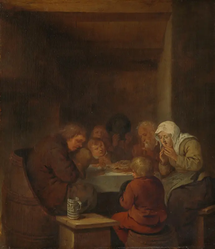 Het gebed voor de maaltijd Wall Art by Unknown - High-Resolution Digital Print